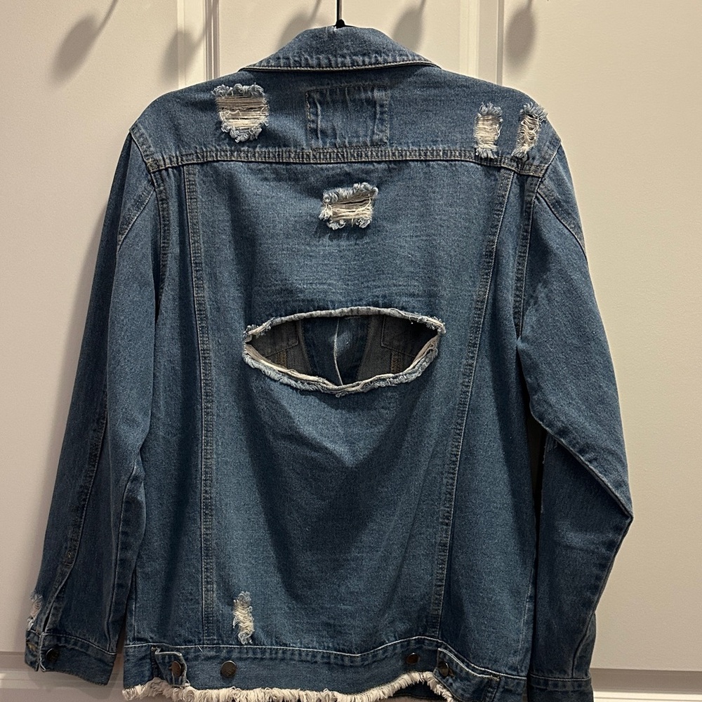 Distressed Blue Denim Jacket - Picture 5 of 5